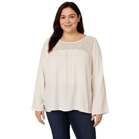Tunic Blouse Boho Peasant Shirt Top Simply Emma BELL SLEEVE Women's WOMAN'S XL - Picture 1 of 13